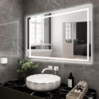 Rechteckiger Rahmenloser Hintergrundbeleuchteter Smart-Touch-Screen LED-Badezimmerspiegel für Hotels