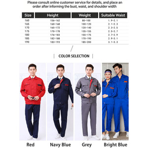 Vêtements de travail durables à manches longues, uniforme de travail confortable en polycoton pour la réparation automobile, l'usine, la construction - Product Image 6