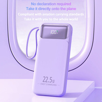 Station d'alimentation portable certifiée 3C, 10000 mAh, avec câble 4-en-1 intégré 22,5 W, vente en gros