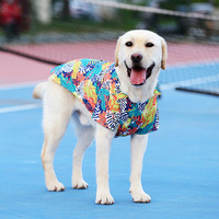 Kemeja Kasual Poliester Motif Bunga Hawaii untuk Anjing - Pakaian Resort Hewan Peliharaan yang Bernapas untuk Teddy Golden Retriever & Labrador