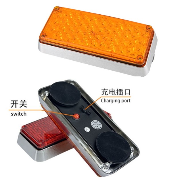 Rechargeable Battery Powered Magnetic Mount Emergency Vehicle Warning Strobe Light Truck Recovery SUV Car Flash Led Strobe Light