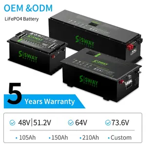 공장 맞춤형 lifepo4 골프 카트 배터리 48V 60v 72V 96v 105ah 150ah 210ah lifepo4 골프 카트 배터리 팩