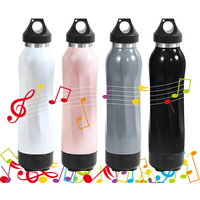 Botol minum termos Stainless Steel, botol minum termos Stainless Steel, botol musik nirkabel, Speaker Flask olahraga kustom