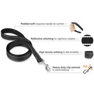 OEM guinzaglio per cani in Nylon imbottito piccolo medio grande riflettente Training piombo alla moda durevole stile semplice decorazione a nastro - Product Image 3