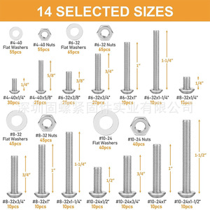 615Pcs Stainless Steel <b>Phillips</b> Pan Head Screws Nuts Washers <b>Set</b> 304 Steel Assorted Sizes Tool Kit - Product Image 2