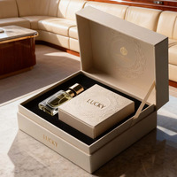 Scatola Regalo in Carta Riciclabile Personalizzata con Coperchio a Ribalta, Confezione di Lusso in Carta Rigida per Bottiglia di Profumo con Rivestimento in Spugna