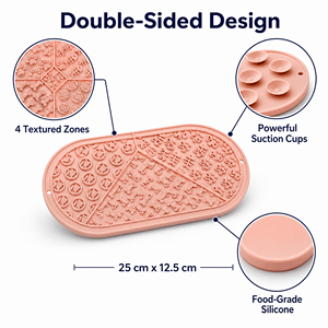 Tapis à lécher ODM avec ventouse pour chiens et chats, tapis d'alimentation lente en <span class=keywords><strong>silicone</strong></span> de qualité alimentaire avec texture empreinte de patte, tapis à lécher pour friandises pour animaux de compagnie - Product Image 3