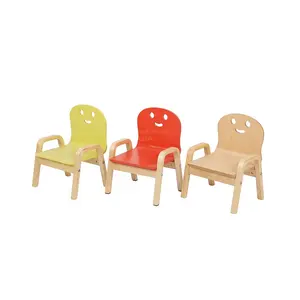 JIAMUJIA-muebles apilables para niños, sillas de comedor con chapa verde, rosa, negro y blanco, mini silla de madera de abedul bentwood