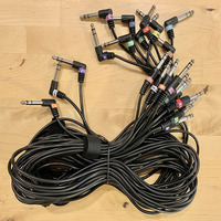 Combinaison 12 câbles Kit de faisceau de câbles serpent 6.35mm TRS mâle à 1/4 pouces TRS 6.5mm prise câble de connecteur Audio pour batterie