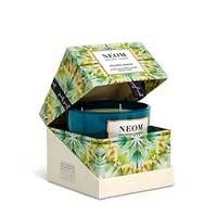 Custom Rigid Paper Candle Jar Packaging Box with Insert Base and Lid Luxury 2 Piece Empty Scented Candle Box