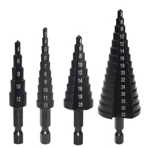 Metric Step Drill Bits 4-32mm Hex Shank TiCN Coated For Nonferrous Metals - Product Image 1