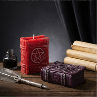 Bougie parfumée Grimoire Pentagramme Occulte Vintage, Artisanale, pour Aromathérapie, Décoration Gothique d'Autel de Sorcière et Maison, Idéale pour les Fêtes