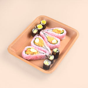 Boîte de restauration rapide à collation <span class=keywords><strong>jetable</strong></span> pleine grandeur bon marché en gros <span class=keywords><strong>plateau</strong></span> de papier <span class=keywords><strong>plateau</strong></span> de nourriture avec logo imprimé - Product Image 4