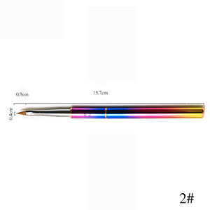 แปรงอะคริลิคด้ามสีรุ้ง ขนโคลินสกี้แท้ 100% พร้อมโลโก้สั่งทำ อุปกรณ์ทำเล็บอะคริลิคสำหรับมือใหม่และใช้ในร้านเสริมสวย - Product Image 3