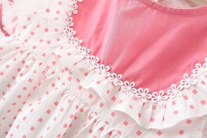 Baby Casual Clothes Toddler Kids <b>White</b> Dresses Girls Short Chiffon Ruffle Dress With Dot of Wholesale - Product Image 4