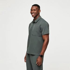 Uniformes Médicos para Mujer al por Mayor, Conjuntos de Uniformes Azul Marino de Poliéster/Rayón, con Logotipo Moderno - Product Image 4