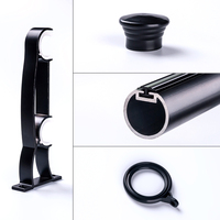 Fabricant de tringles à rideaux IKSUN, accessoires décoratifs, embouts en aluminium, support mural, tringle à rideaux double pour chambre à coucher
