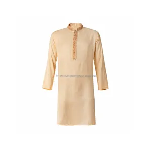 Punjabi สไตล์ kurta ที่ยั่งยืนสำหรับผู้ชายพร้อมคุณสมบัติแห้งเร็วมีหลายขนาดสินค้าขายส่ง