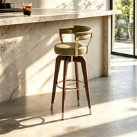 Tabourets de bar en bois massif de luxe nordique, modernes et simples, pour usage domestique, tabourets hauts à dossier, tabourets de comptoir de bar pivotants pour îlot