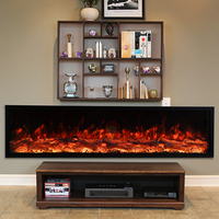 Cheminée électrique murale encastrée à LED sans conduit, 100 cm, pour décoration intérieure de luxe, effet flamme, vente chaude