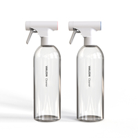 Conteneurs de solutions de nettoyage transparentes 500ml 750ml 16oz 25oz Bouteille de pulvérisation en plastique Cosmo en forme de balle avec vaporisateur à gâchette 28-410