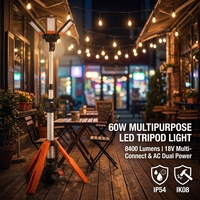 Lampe trépied à LED pour éclairage de chantier, extérieur, cafés, salles de padel, jeux de nuit, sports de type tennis de table, avec alimentation CA et batterie