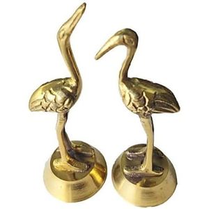 PARIJAT HANDICRAFT <b>Small</b> Golden Brass Pair Duck Statue Loving Figurine for Home Office <b>Table</b> <b>Desk</b> Vastu Decorative Showpiece - Product Image 5