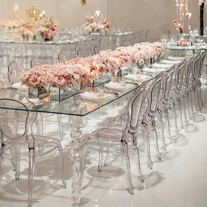 <span class=keywords><strong>Table</strong></span> <span class=keywords><strong>de</strong></span> mariage rectangle en acrylique <span class=keywords><strong>transparent</strong></span> clair <span class=keywords><strong>de</strong></span> luxe moderne personnalisé pour banquet <span class=keywords><strong>de</strong></span> mariage avec <span class=keywords><strong>dessus</strong></span> en verre pour événement - Product Image 2
