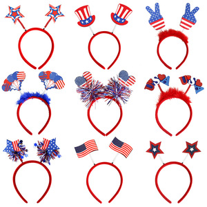 Serre-têtes à motif étoile pour la fête de l'Indépendance, accessoires vestimentaires, décorations pour la fête du 4 juillet, serre-têtes à lettres – Vente en gros usine - Product Image 2
