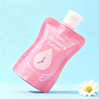 Sac d'emballage cosmétique, pochette à bec verseur étanche, doypack avec bouchon rabattable personnalisé pour les emballages de beurre corporel