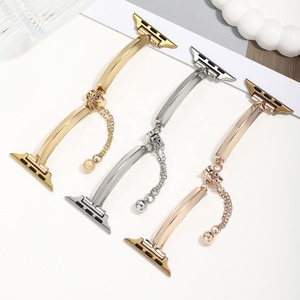 Correa de reloj compatible con varios modelos de IWatch, cadena hueca en forma de T, aspecto moderno, joyería minimalista, correa para <span class=keywords><strong>Apple</strong></span> <span class=keywords><strong>Watch</strong></span> - Product Image 2