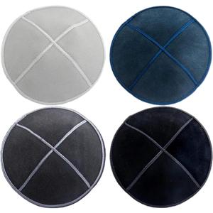 Percetakan Logo kustom Muslim Yahudi Linen kulit bordir Kippah untuk pesta pernikahan - Product Image 2