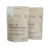 250g gros sac de sel de mer imprimé naturel avec fenêtre feuille d'aluminium noir mat ziplock debout pochette de sel de bain