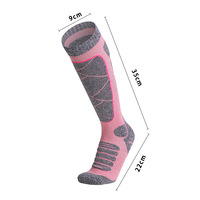 Chaussettes de ski et de trekking d'hiver pour hommes et femmes, professionnelles, élastiques, longueur genou, absorption des chocs