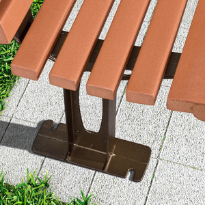 Banco de Jardín Moderno Cuadrado con Asiento Largo y Respaldo de Madera, Ecológico, con Diseño de Hojas Moradas, para Exteriores, Ideal para Comunidades y Ocio - Product Image 2