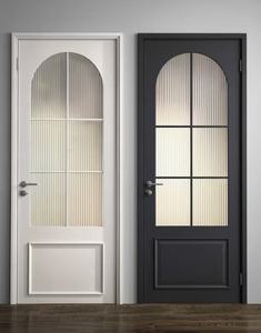 Portes intérieures modernes en aluminium arqué avec verre trempé pour chambre, salon, douche – Design arqué étanche - Product Image 2