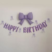 Ensemble de décoration d'anniversaire avec ballons en aluminium en forme d'alien violet, guirlandes et lettres, pour l'agencement de fête des filles
