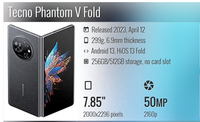 IPARTS Ersatz-LCD-Bildschirm Flex für Tecno Phantom V Fold AD10 Spin Axis Cable OEM