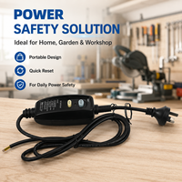 Câble d'alimentation avec protection contre les fuites RCD, certifié SAA australien, prise 3 broches, H05RN-F 10A 250V 1,5m, câble en cuivre noir