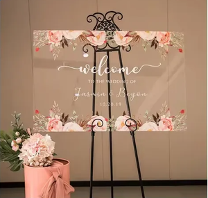 DIY Personalisierte Hochzeits-Willkommensschilder aus Acryl, Süße Grüße mit Vollfarbiger Beschriftung, Hochzeits-Willkommensplakette für Innen- und Außenbereich - Product Image 5