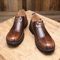 Sepatu Boots Pria Gaya Inggris, Nyaman, Anti Air, Kulit, untuk Martin Boot, Cocok untuk Bisnis Kasual & Aktivitas Luar Ruangan, Anti Selip, dan Menambah Tinggi Badan