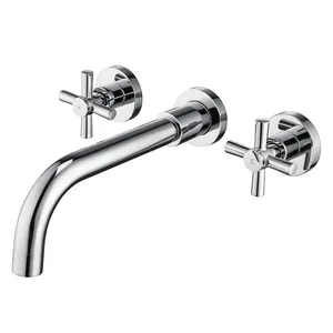 Hotel modern designs 3 hole double handle bathroom faucet hand wash water mixers bathroom basin faucet mixer tap