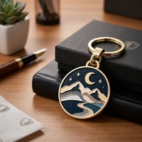 Porte-clés personnalisé en alliage de zinc, émail souple, paysage montagneux, médaille gravée au laser, cadeau promotionnel, souvenir durable et épais