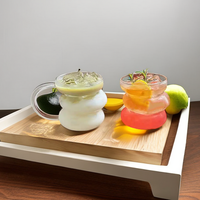 Tasse à café irrégulière en verre borosilicate transparent résistant à la chaleur, idéale pour le lait