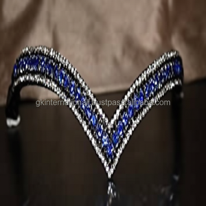 Estándar de calidad de cuero de caballo de Bling frente banda de cuero de la brida - Product Image 1