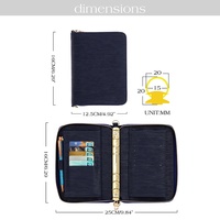 Hongbo Hadiah Terlaris Dompet Binder Budget Kulit Saffiano Epi A7 24 Warna dengan Cincin Emas dan Tali Gelang/Tali Pergelangan Tangan Tersedia