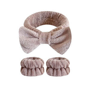 عقال سبا مخصص القوس شعر للنساء ماكياج الوجه عقال لينة المرجان الصوفي للاستحمام فراشة غسل الوجه - Product Image 6