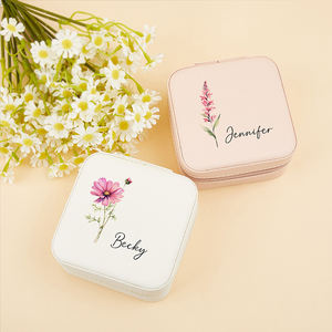 Caja de Joyería Portátil de Cuero PU con Logotipo Personalizado, Caja de Almacenamiento de Joyería para Collares y Pendientes de Mujer - Product Image 5