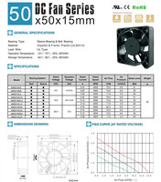 Ventilateur axial DC AM5015H12B haute vitesse et faible bruit 50*50*15mm 5015, ventilateur de refroidissement sans balais à roulement à billes 5V 12V 24V