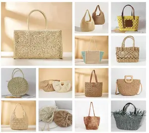 2024 Strandtas Rotan Stro Dames Luxe Crossbody Tas Kleurrijke Regenboog Gebreide Tas Handgemaakte Gehaakte Damestas Handtas